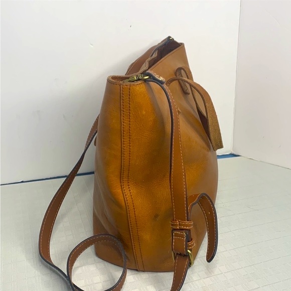 Madewell The Zip-Top Transport Tote with Crossbody strap-Brown Leathe Bag - Picture 6 of 10